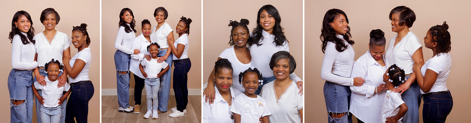 Family taking professional Mother's Day photos at JCPenney Portraits.