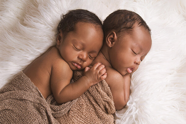 Newborn twins photographed at JCPenney Portraits