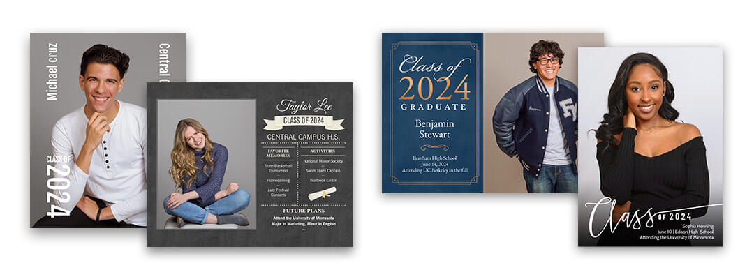Graduation photo cards and enhancements available to order after your session.