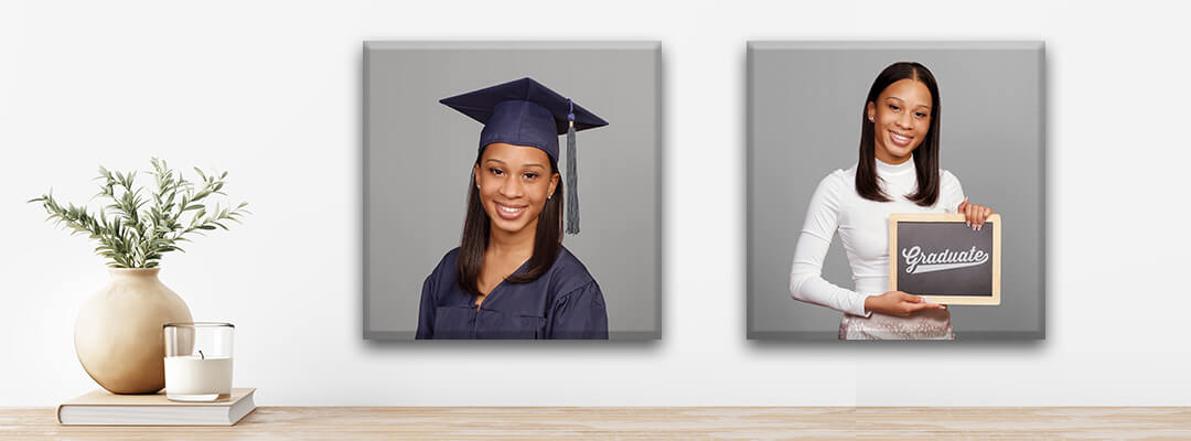 Canvas prints showcasing graduation photos