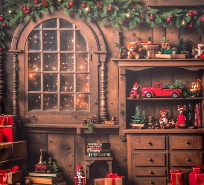 New Santa's Toy Shop holiday background at JCPenney Portraits