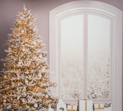 New Winter Window holiday background at JCPenney Portraits