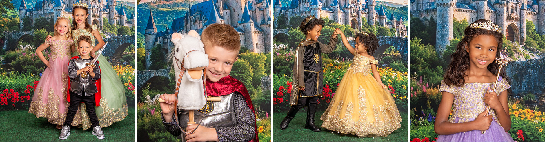 Children photographed for an Enchanted Kingdom photo session at JCPenney Portraits.