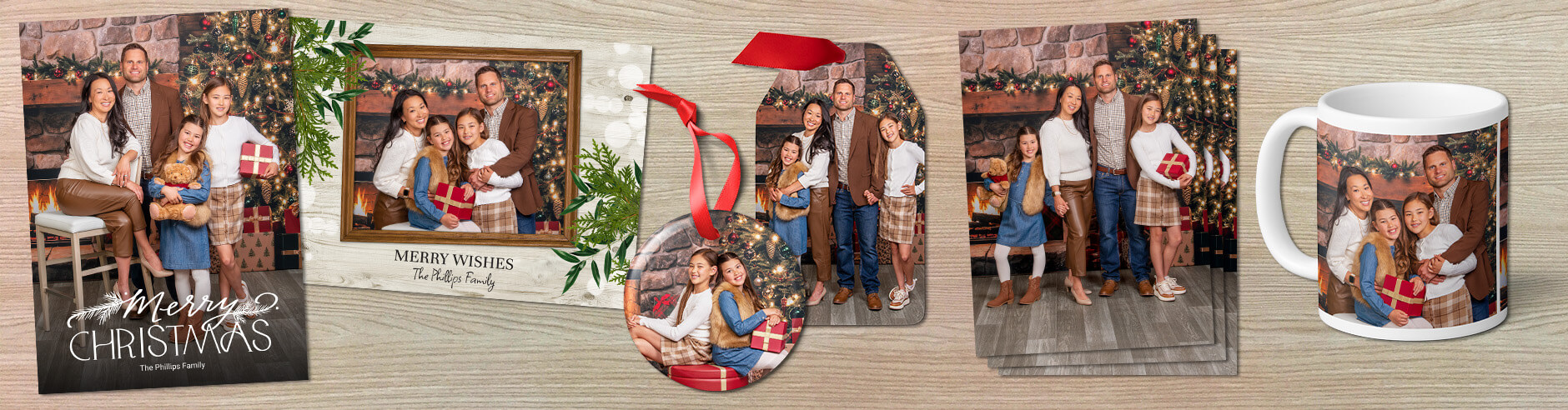 Custom holiday gifts and keepsakes created at JCPenney Portraits.