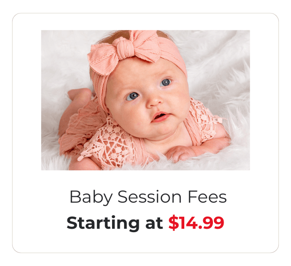 Baby session fee pricing at JCPenney Portraits.