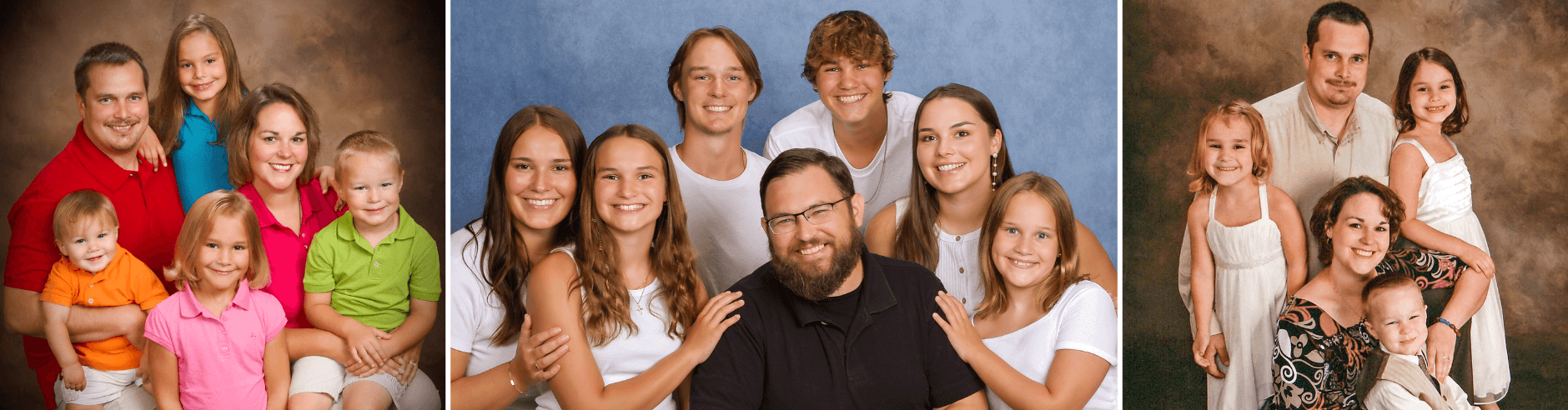 Photo of a JCPenney Portraits photographer with the family he has photographed for over two decades.