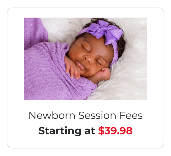Newborn session fee pricing at JCPenney Portraits.