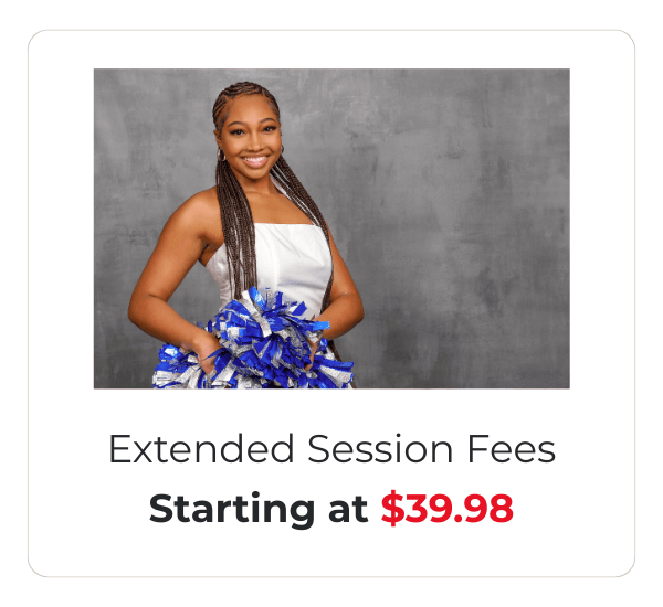 Extended senior session fee pricing at JCPenney Portraits.