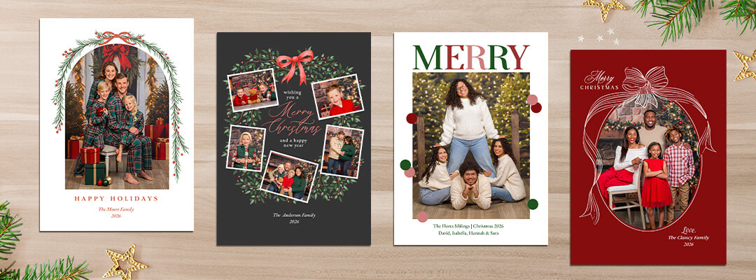 Custom holiday and Christmas cards at JCPenney Portraits.